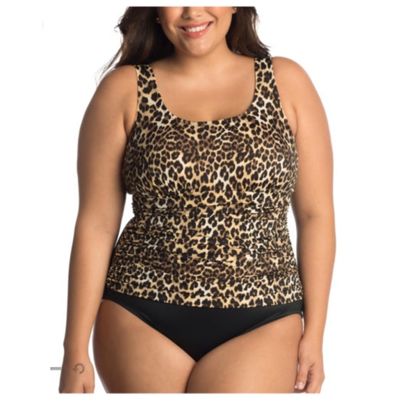 Trimshaper Other - NWT TRIMPSHAPER Black/Animal Print Swimsuit